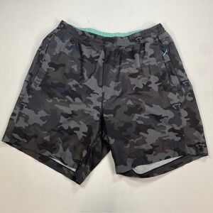 Birddogs Classic Gym Shorts Grey Camo Built-in Liner Mens Large 7in Inseam